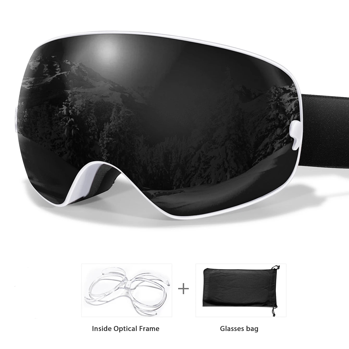 UV400 Antifog Ski Goggles Polycarbonate Lens For Outdoor Sports