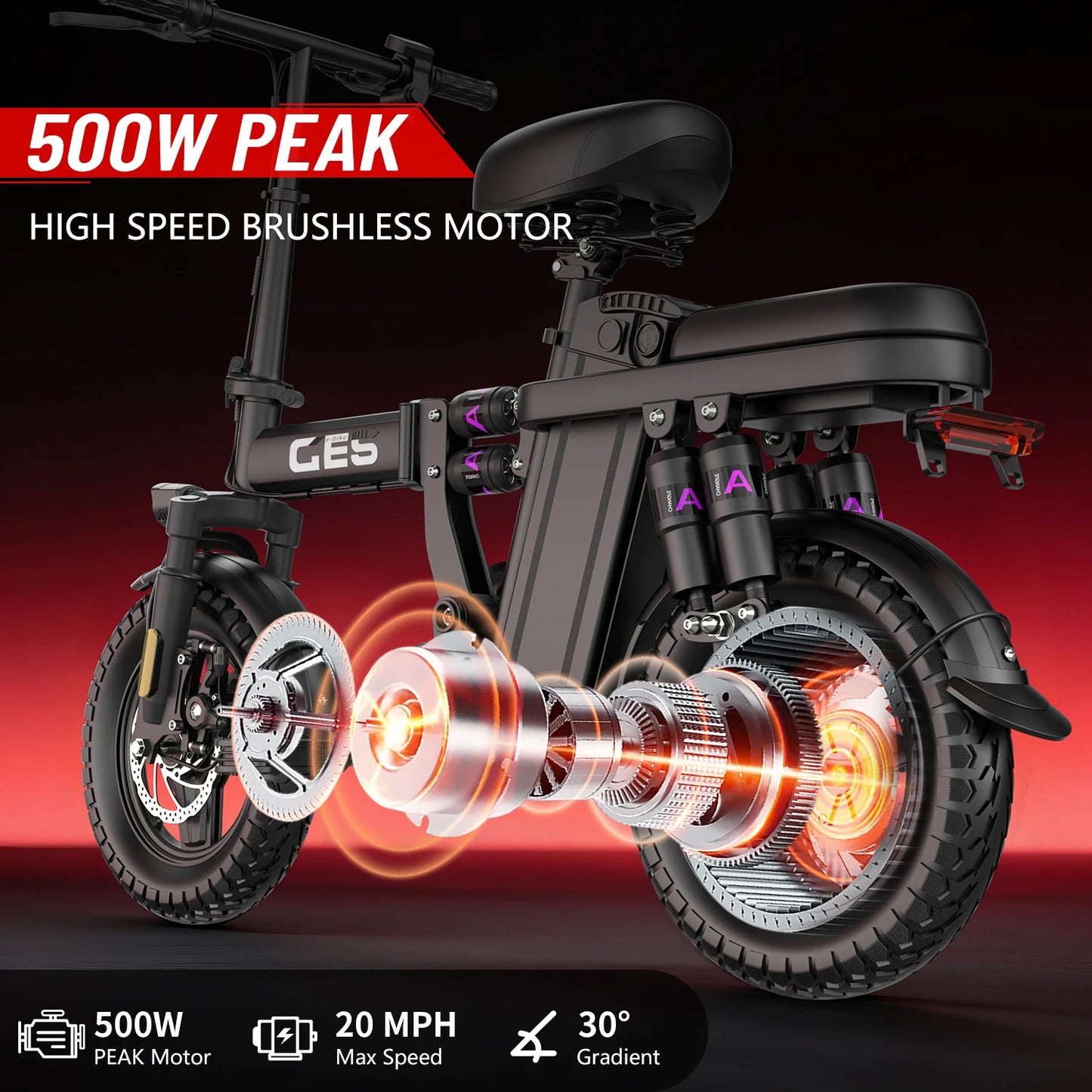 Uplee Ge5 Electric Bike With 48V 15Ah Rechargeable Battery