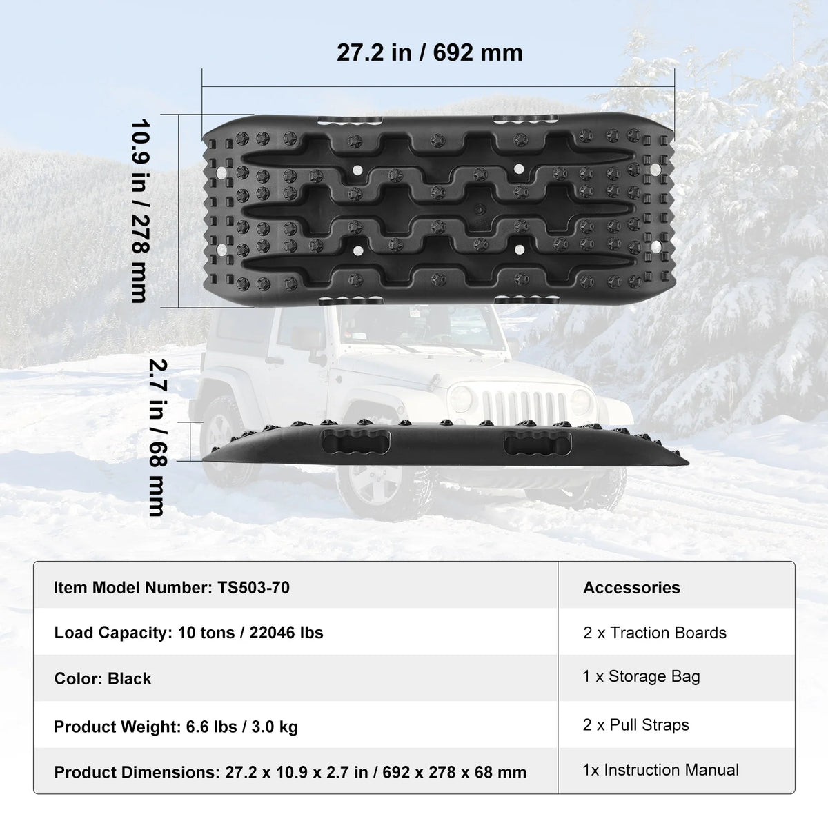 SucceBuy 10 Ton Traction Boards for Off Road Vehicle Recovery