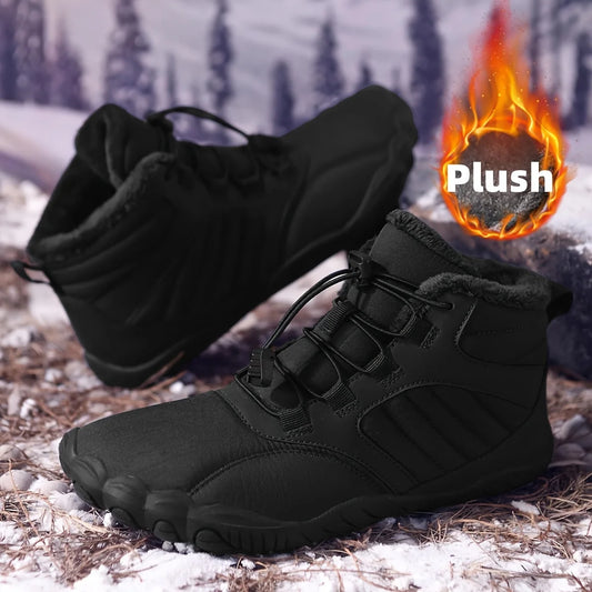 Unisex Winter Fleece Lined Five Toe Snow Boots For Hiking
