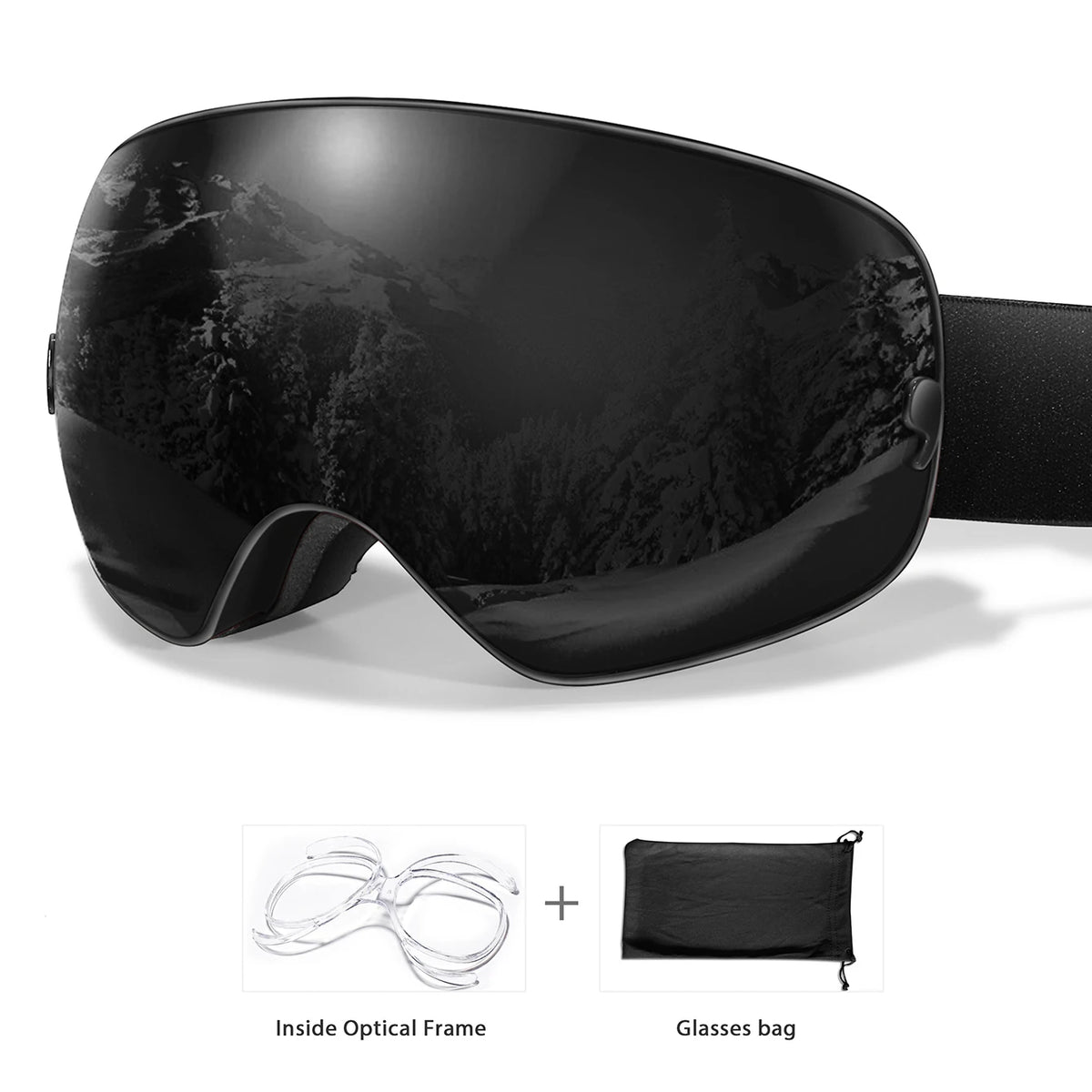 UV400 Antifog Ski Goggles Polycarbonate Lens For Outdoor Sports
