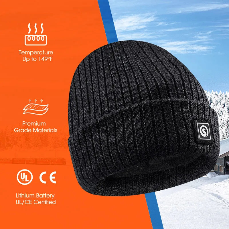Savior Rechargeable Electric Heated Winter Wool Beanie Cap