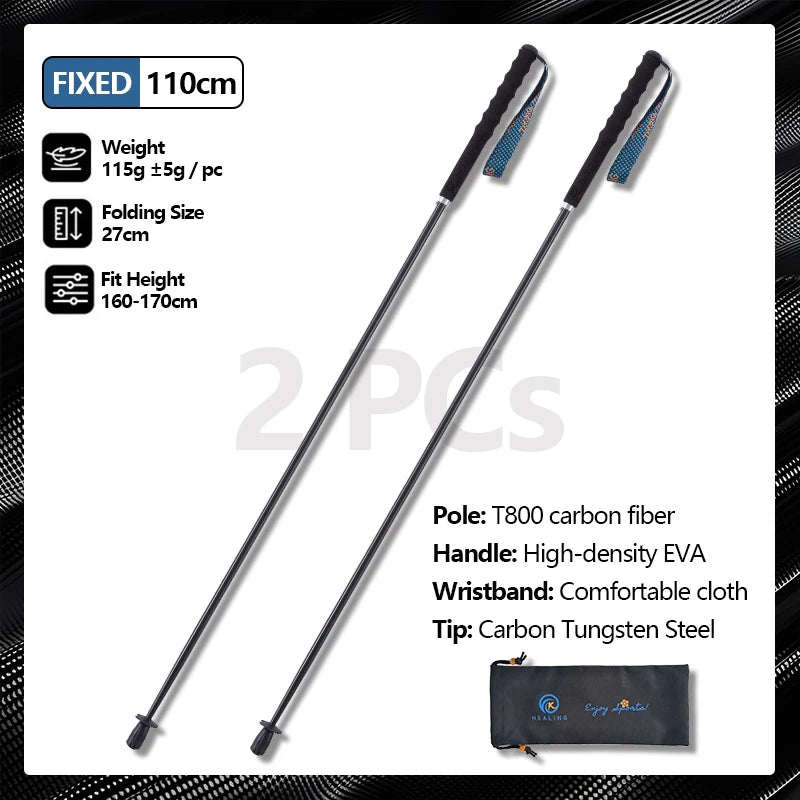 OKHEALING T800 Carbon Fiber Telescopic Hiking Trekking Pole