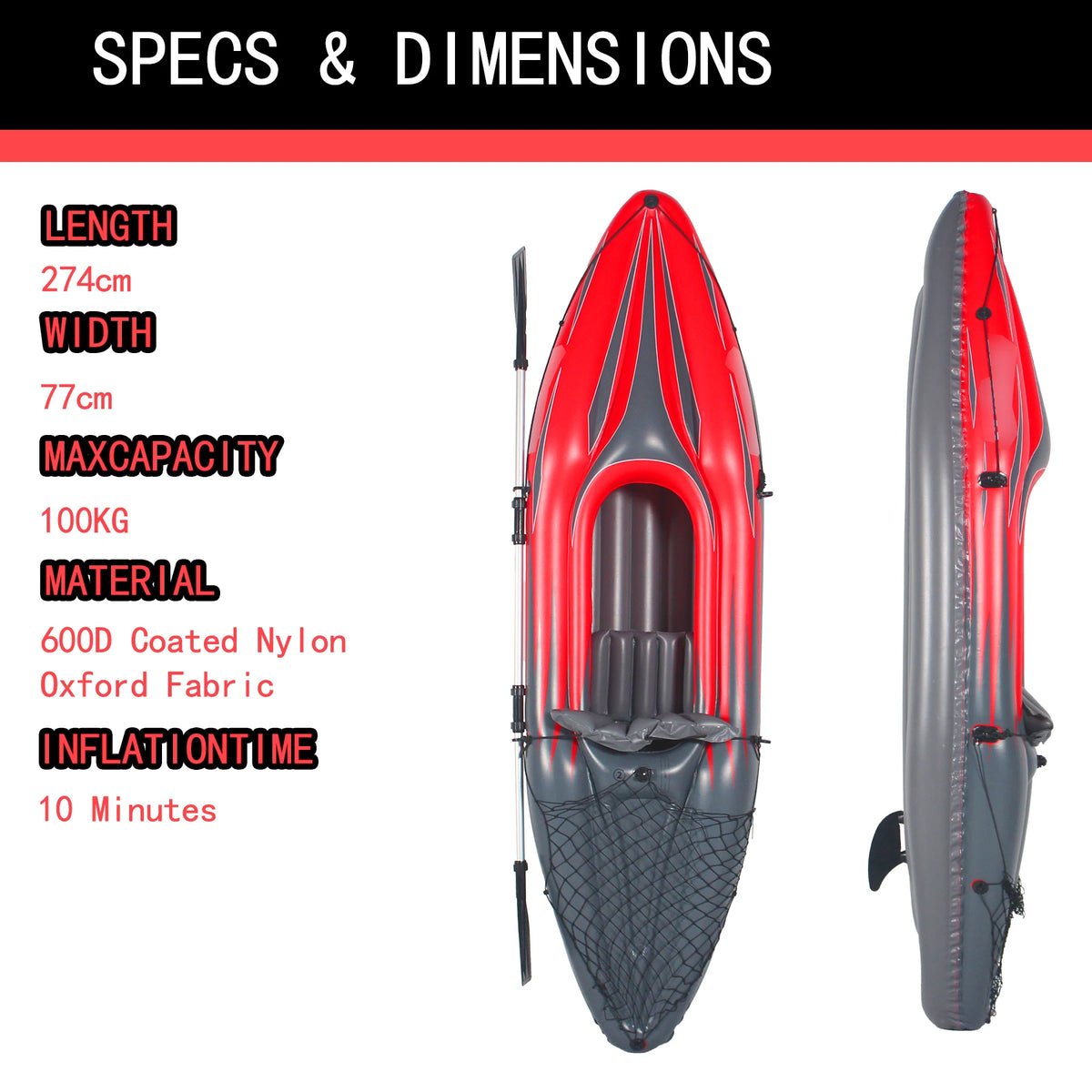 HHSJZWCY Inflatable Fishing Kayak Canoe With Accessories