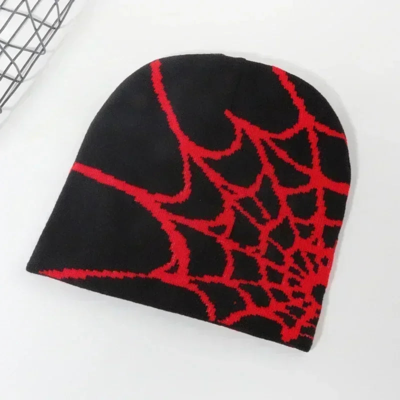 Spider Embroidered Knitted Winter Beanie Hat For Adults