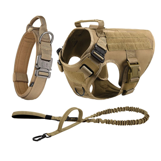 Padded Tactical Dog Harness With Quick Release Molle Pockets