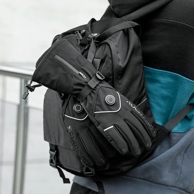 Rockbros Heated Winter Gloves With Touchscreen And Waterproof Design