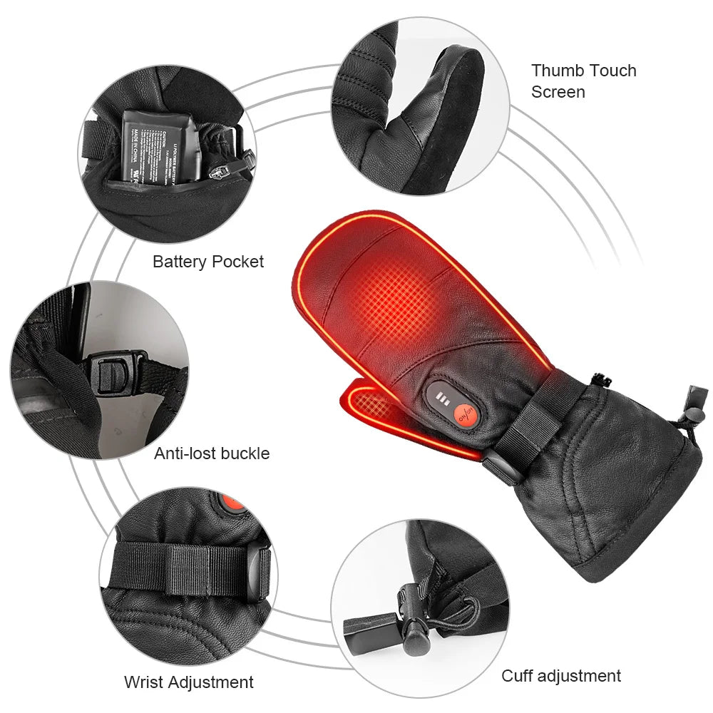 Savior Heat Rechargeable Heated Gloves Touch Screen Waterproof Winter Warmth