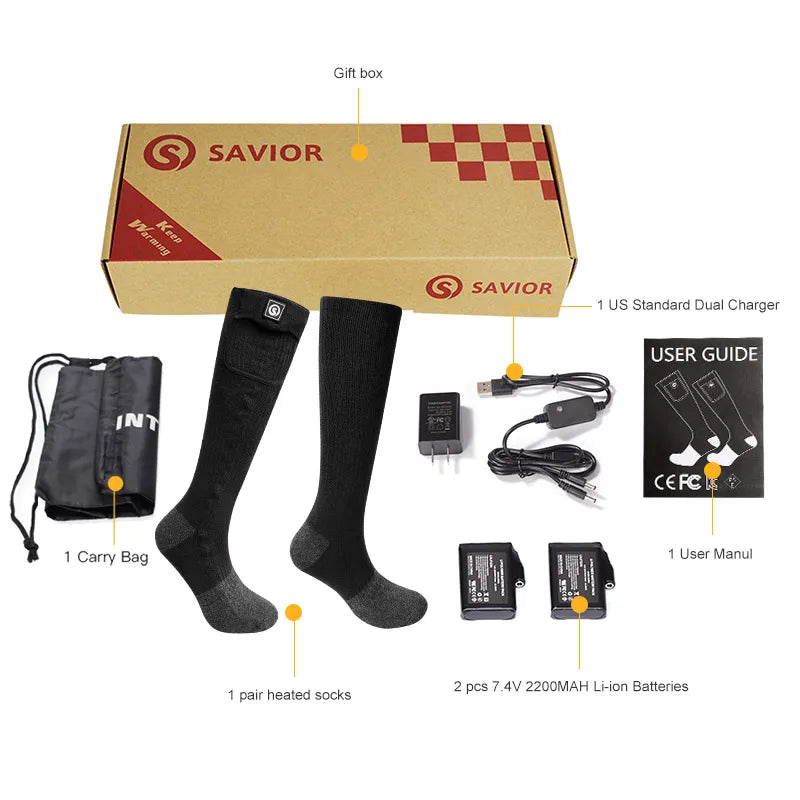 Snow Deer Heated Socks Winter Thermal Stockings Rechargeable