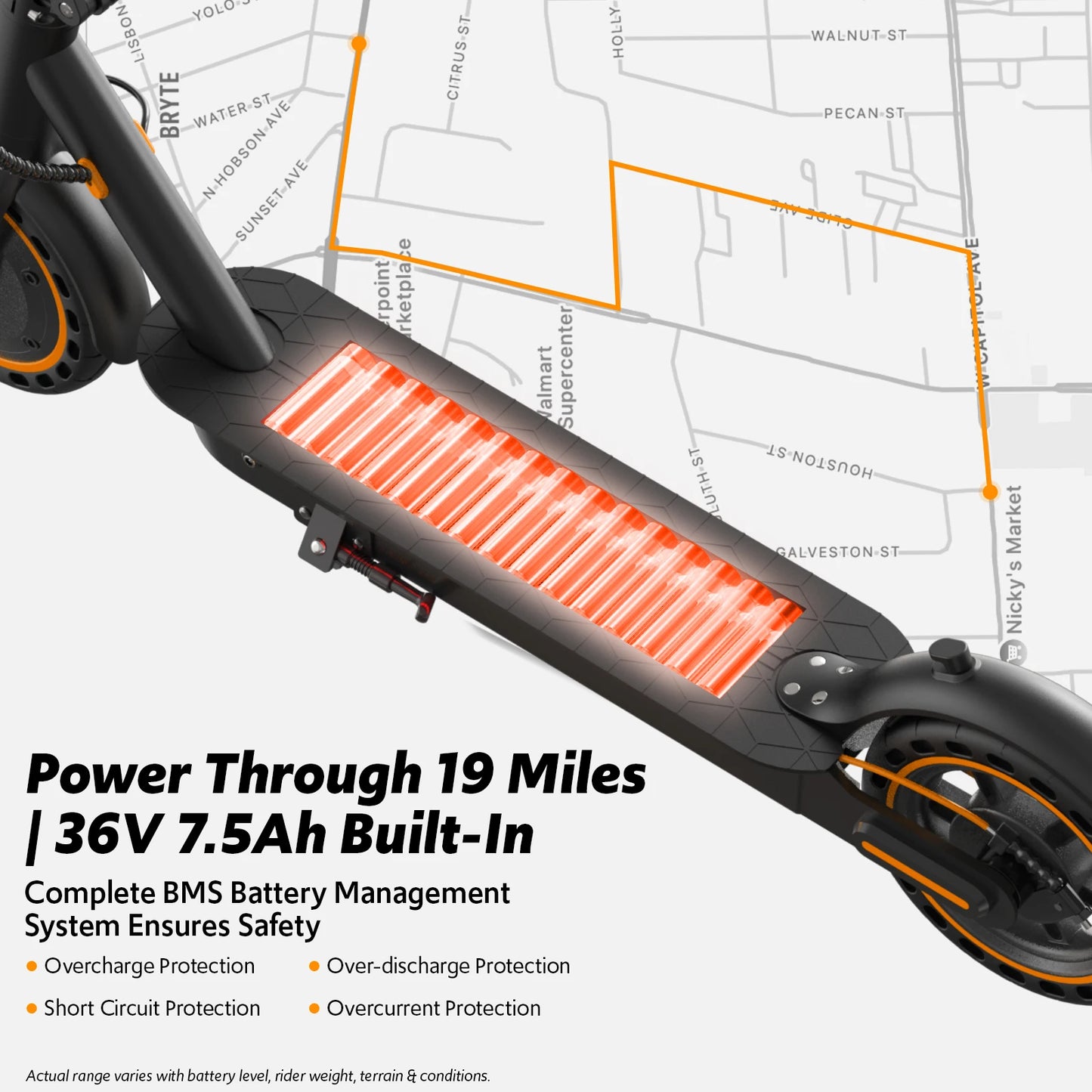 Osboo Electric Scooter 550W Peak Motor Foldable App Control