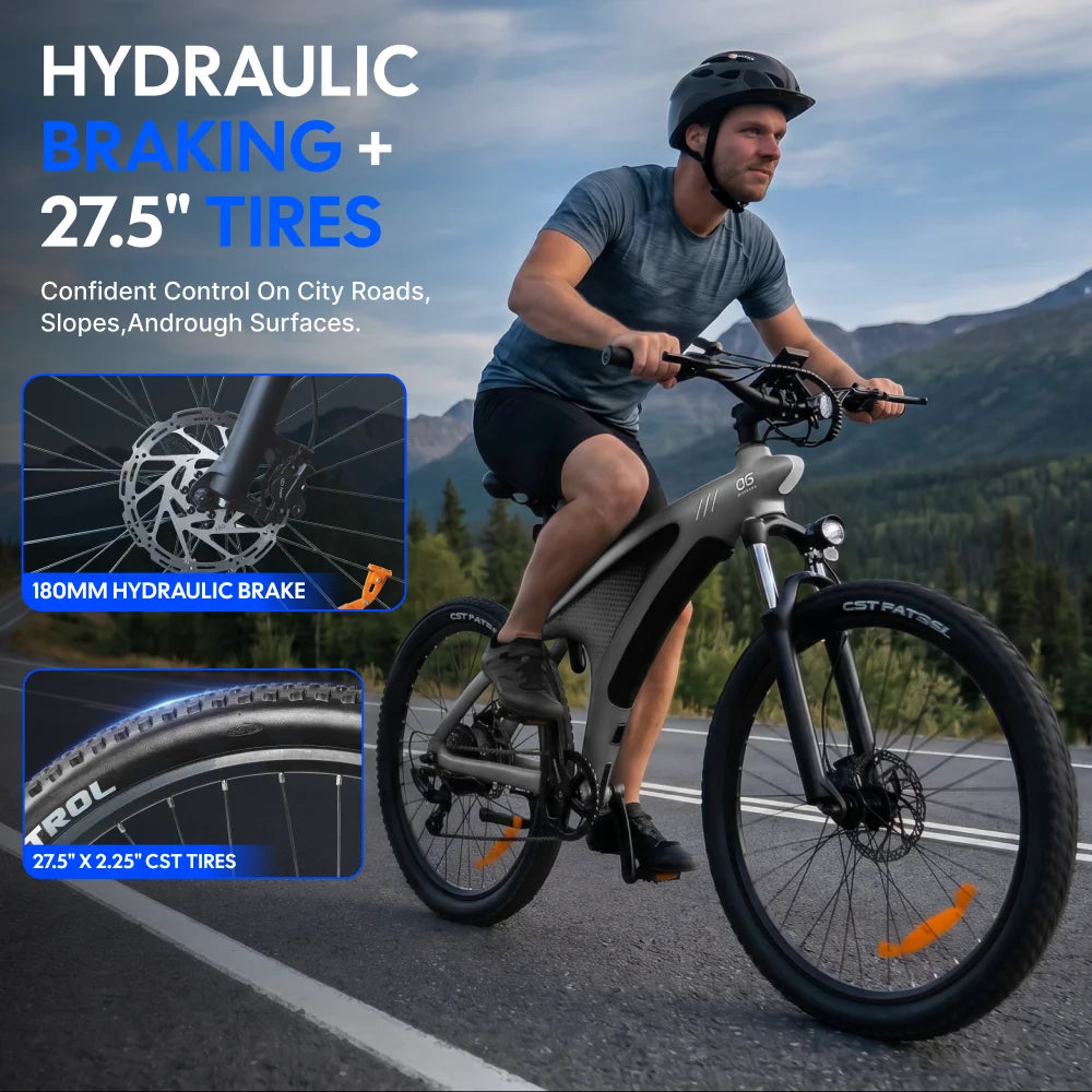 Huanci Electric Mountain Bike With Torque Sensor And Removable Battery