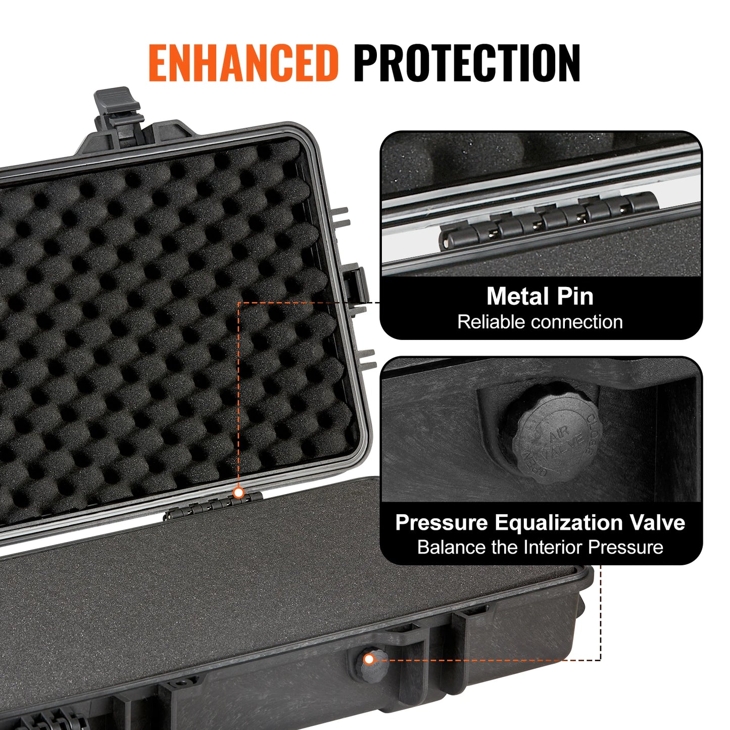 SucceBuy Hard Rifle Case Portable Shockproof Gun Storage Travel Suitcase