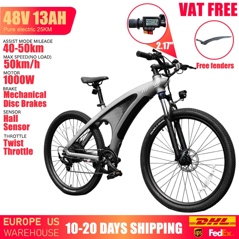 Huanci Q5 Aluminum Electric Bike 1000W 48V 13Ah Motor