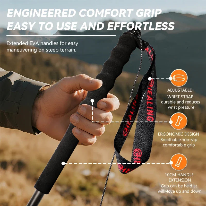 OKHEALING Carbon Fiber Trekking Poles Ultra Lightweight Outdoor Gear