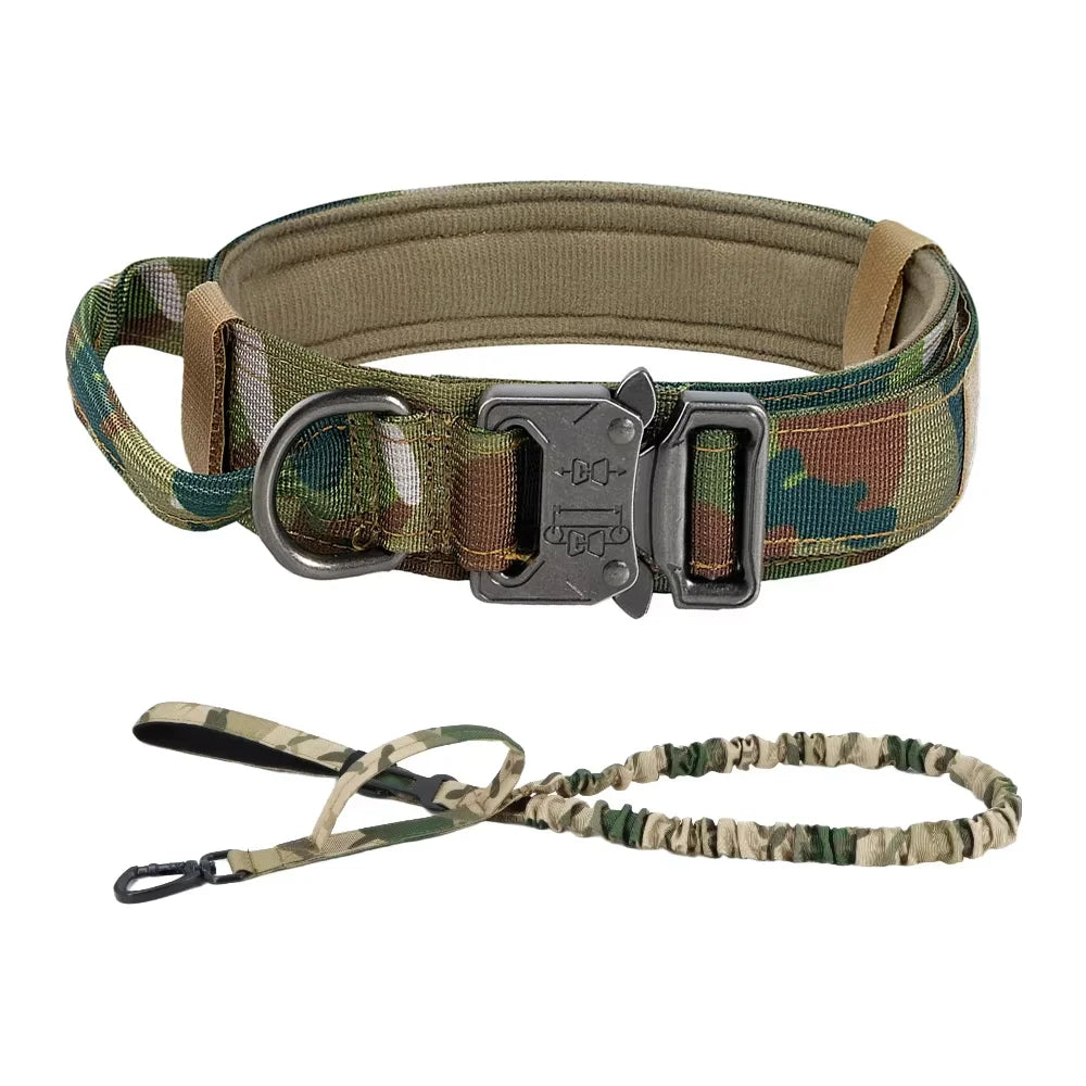 Adjustable Nylon Tactical Dog Collar And Leash With Quick Release