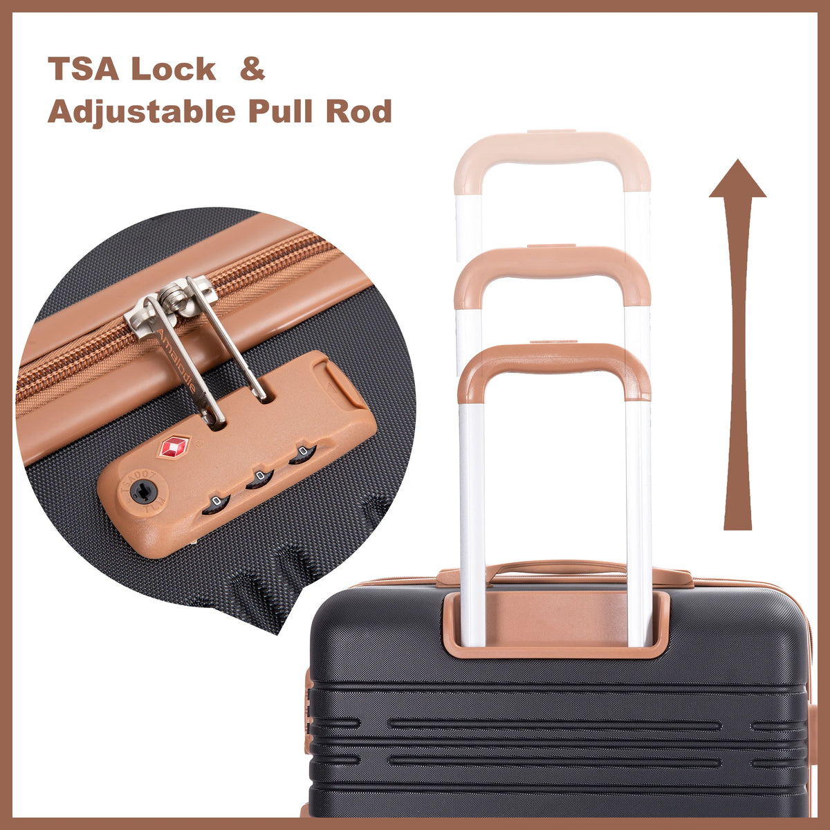 TRIPCOMP Hardcase Luggage Set With Spinner Wheels And TSA Lock