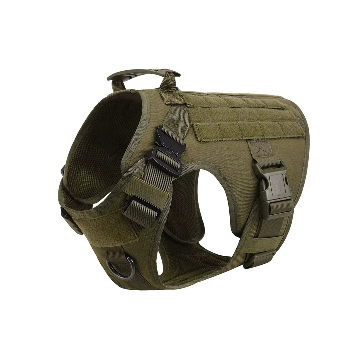 Padded Tactical Dog Harness With Quick Release Molle Pockets