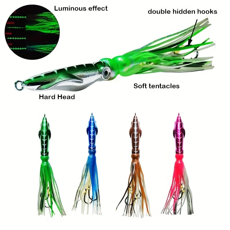 Slow Jig Squid Head Trolling Bait Deep Sea Fishing Lures