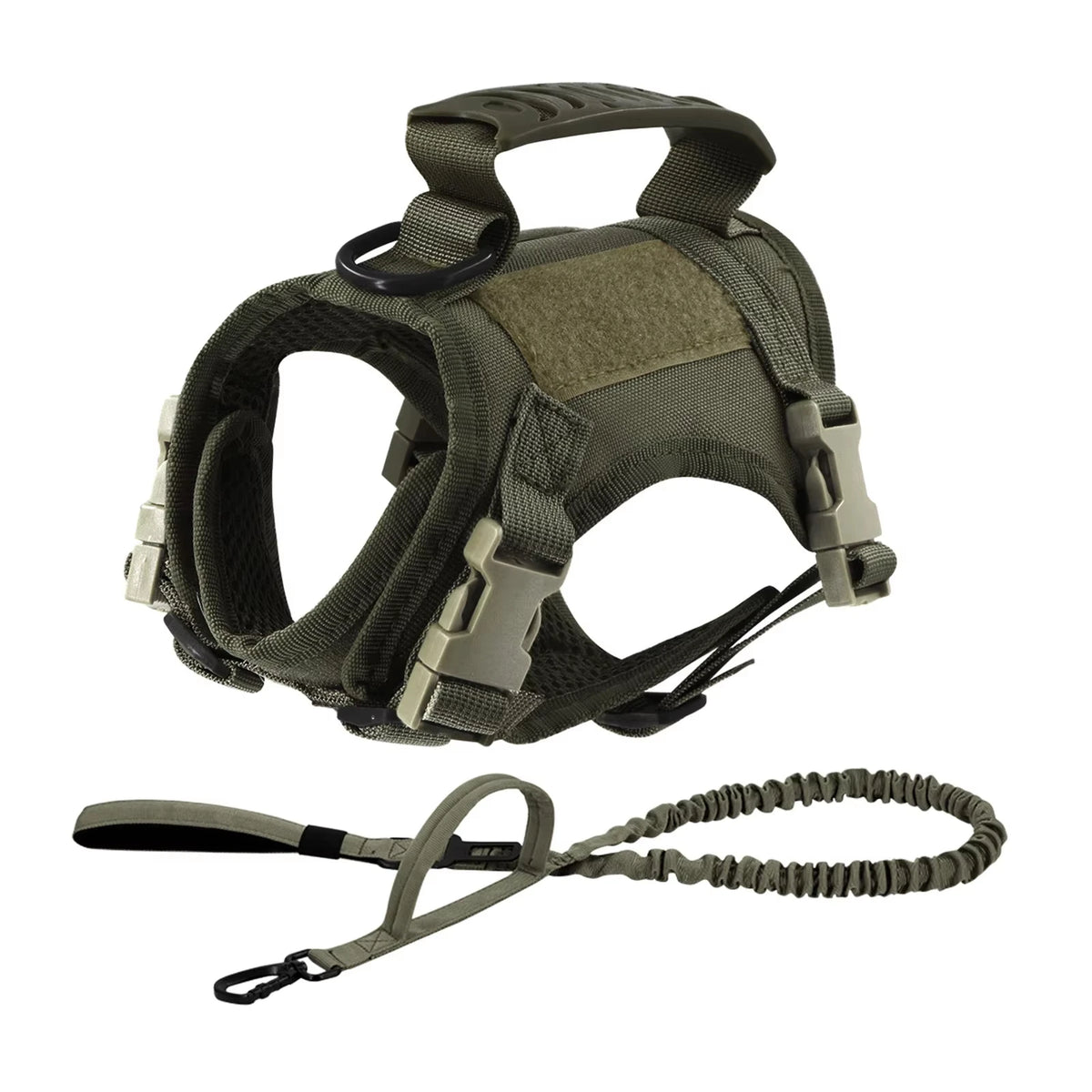 Adjustable Padded Tactical Pet Harness With Leash Set For Puppies