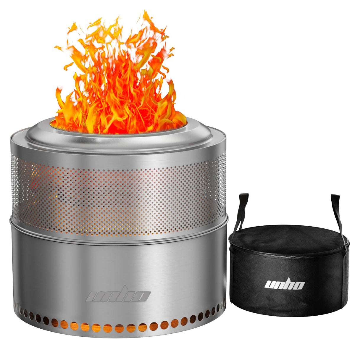 Stainless Steel Smokeless Fire Pit Including Carry Bag Outdoor