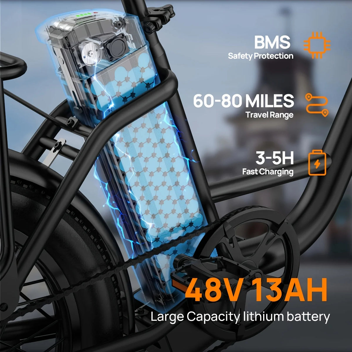 Urlife E20 1000W Electric Bike Features Removable Lithium Battery