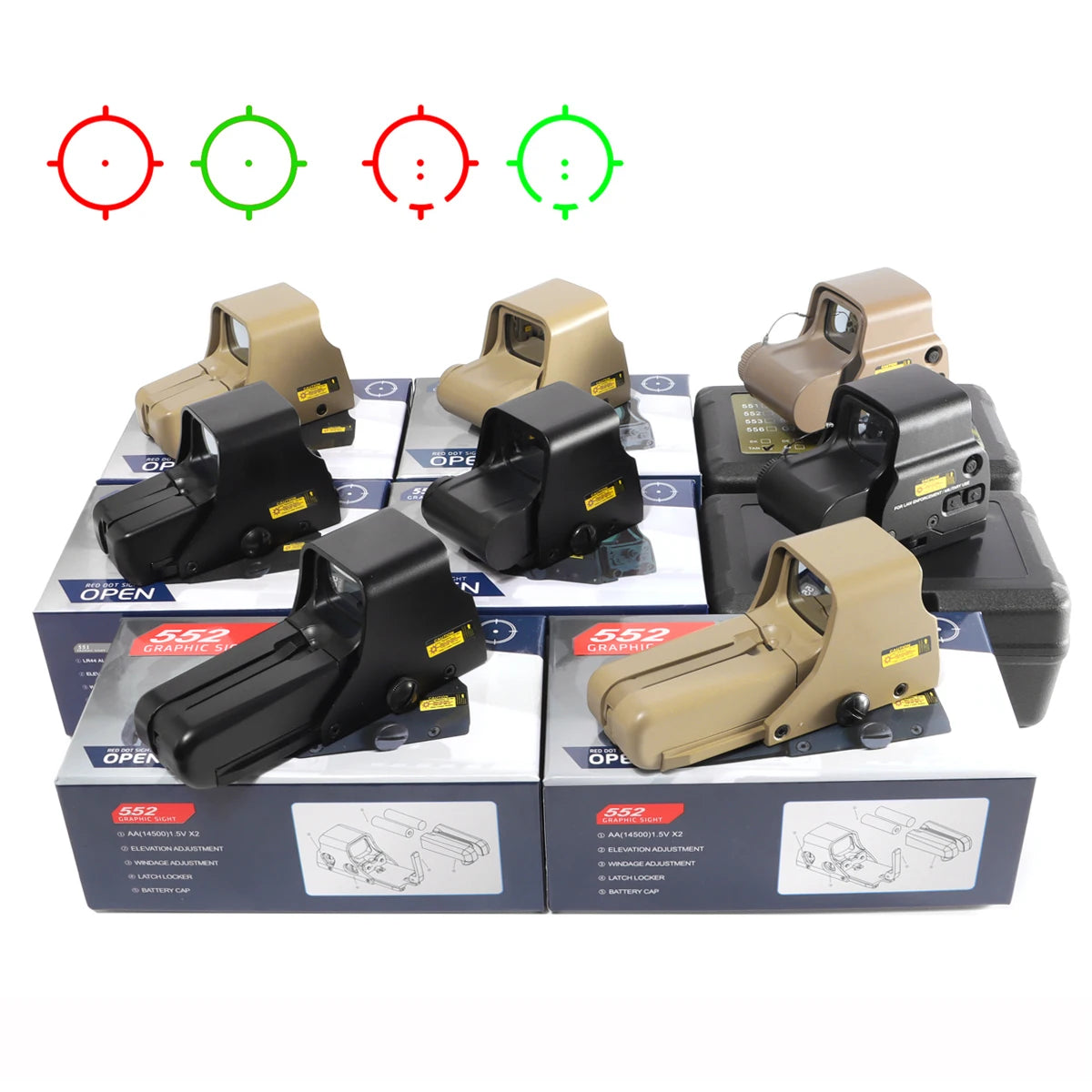 Bestsight Tactical Holographic Reflex Sight Scope For Hunting Rifles
