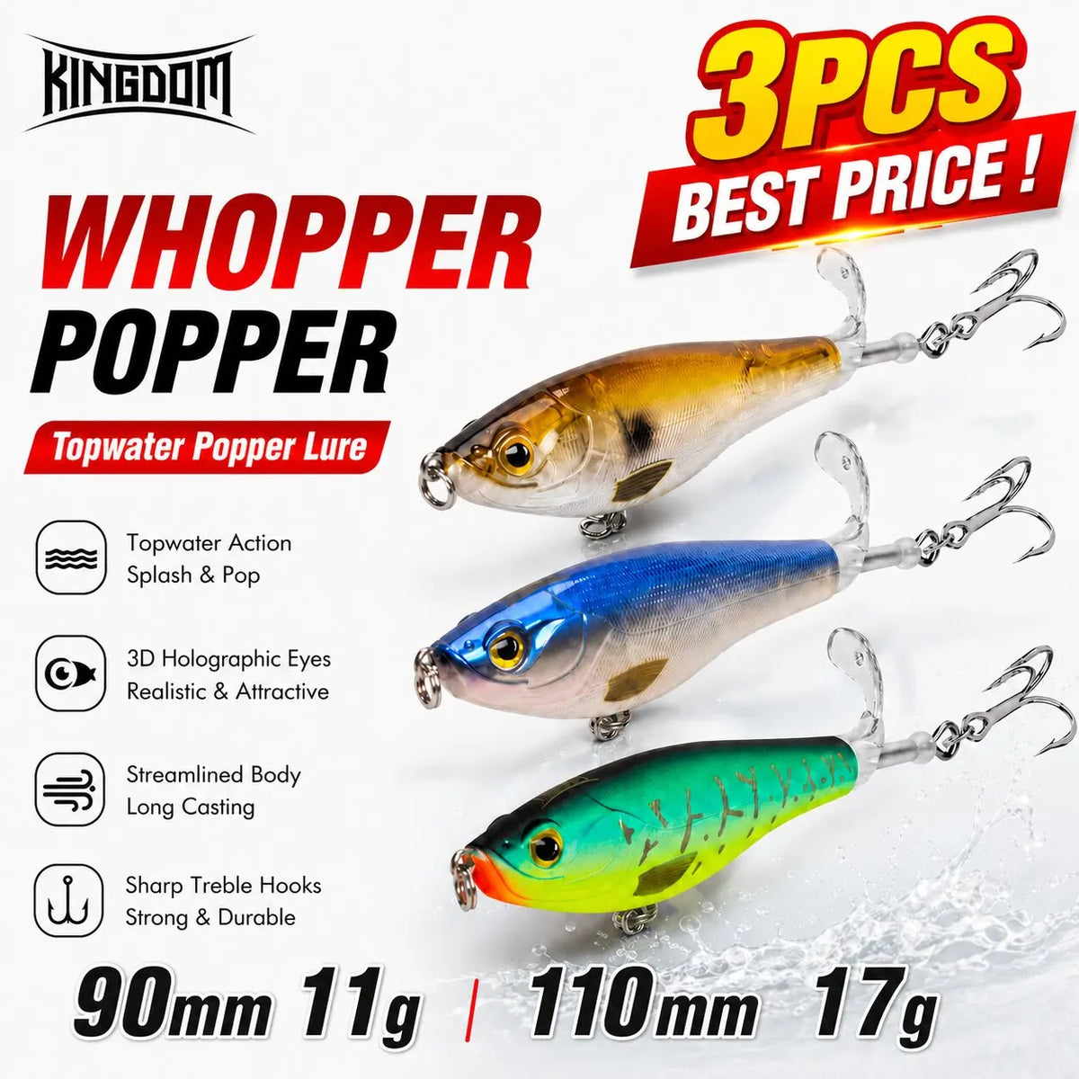 Kingdom Topwater Artificial Lures For Bass Trout And Pike