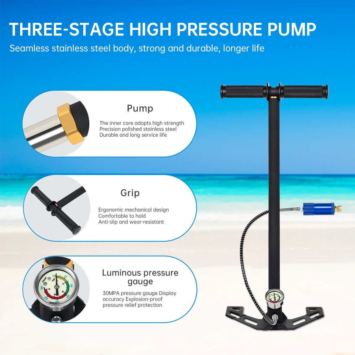 DIDEEP Mini Scuba Diving Cylinder With Hand Pump Set