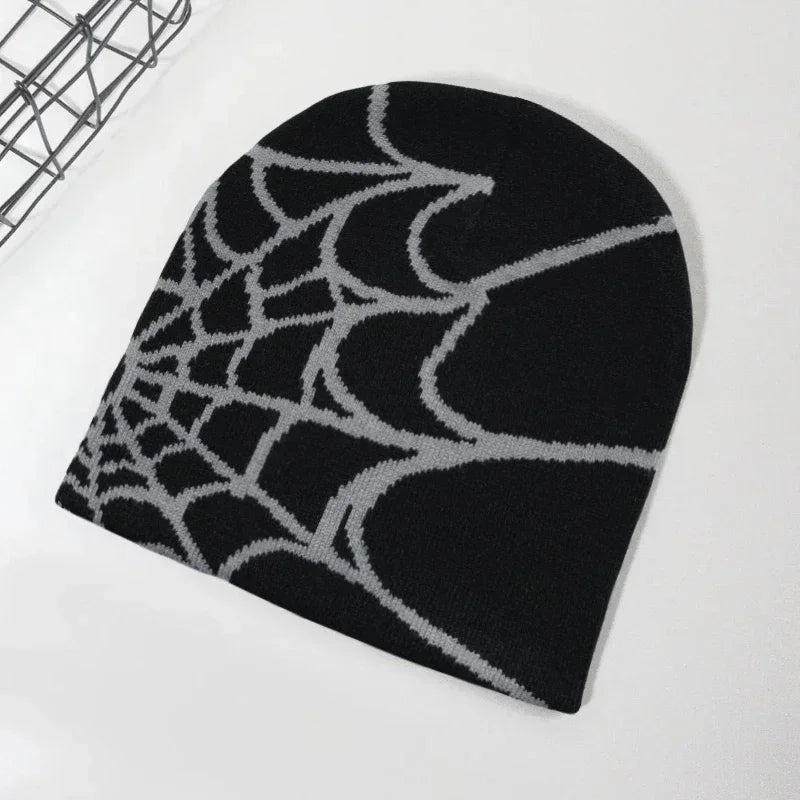 Spider Embroidered Knitted Winter Beanie Hat For Adults