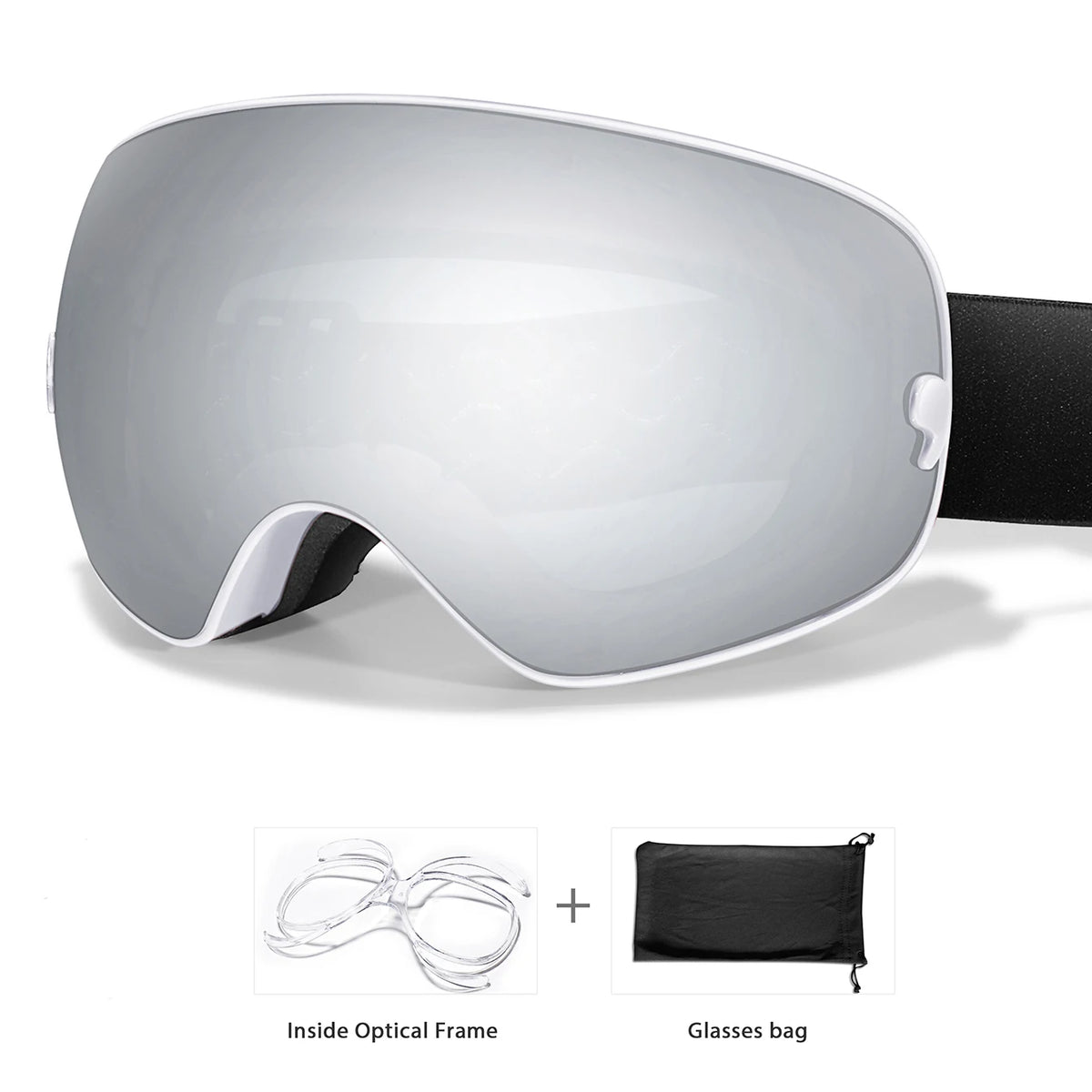 UV400 Antifog Ski Goggles Polycarbonate Lens For Outdoor Sports