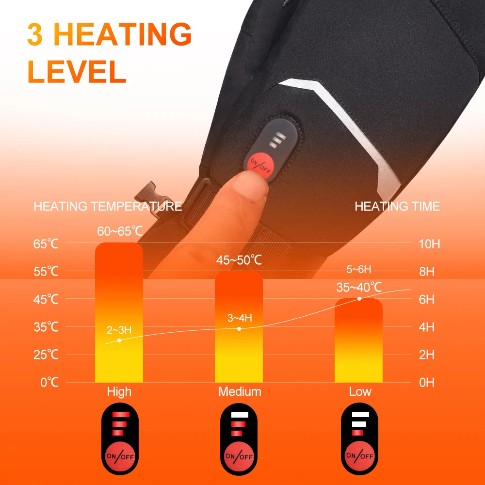 Snow Deer Heated Waterproof Winter Gloves For Cycling