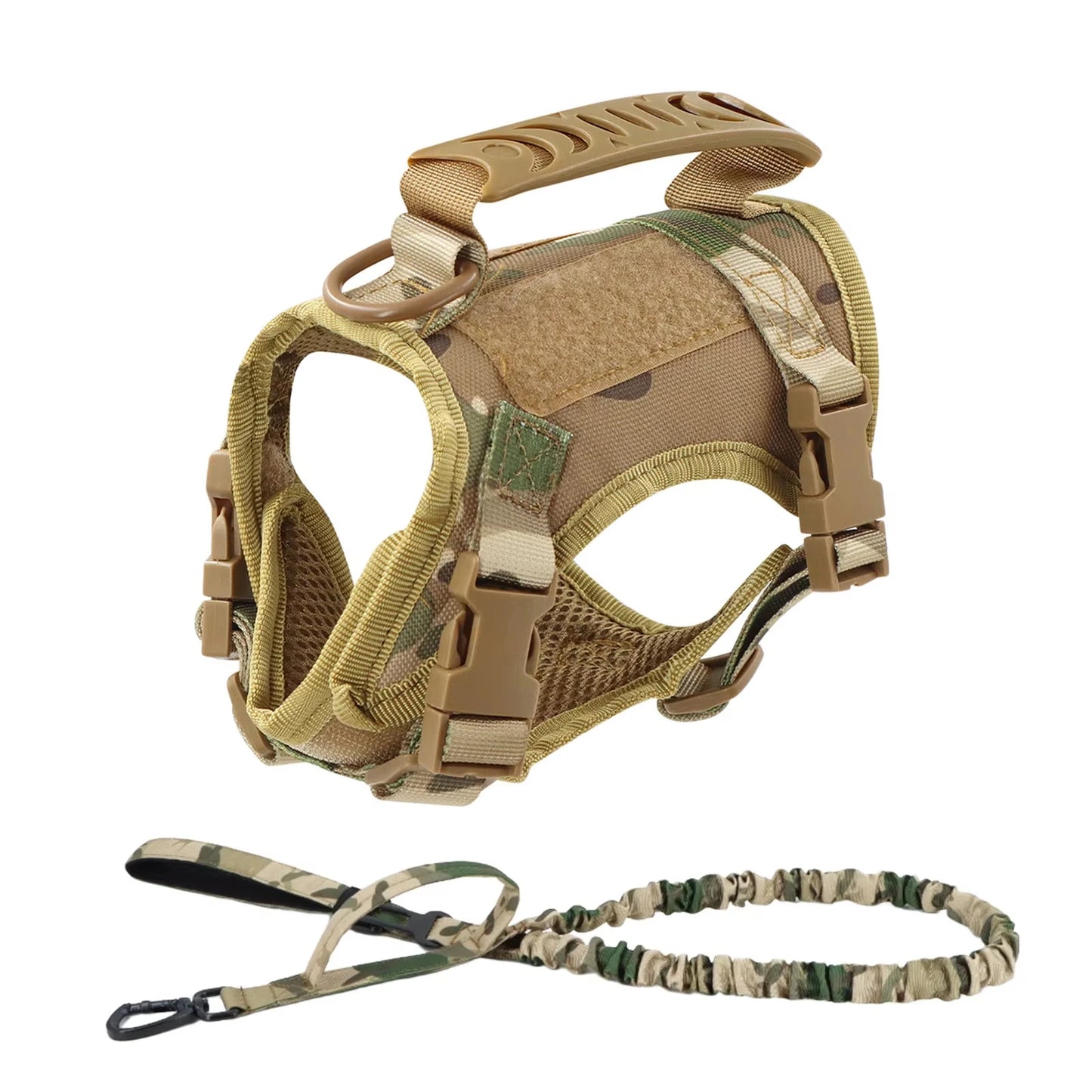 Adjustable Padded Tactical Pet Harness With Leash Set For Puppies