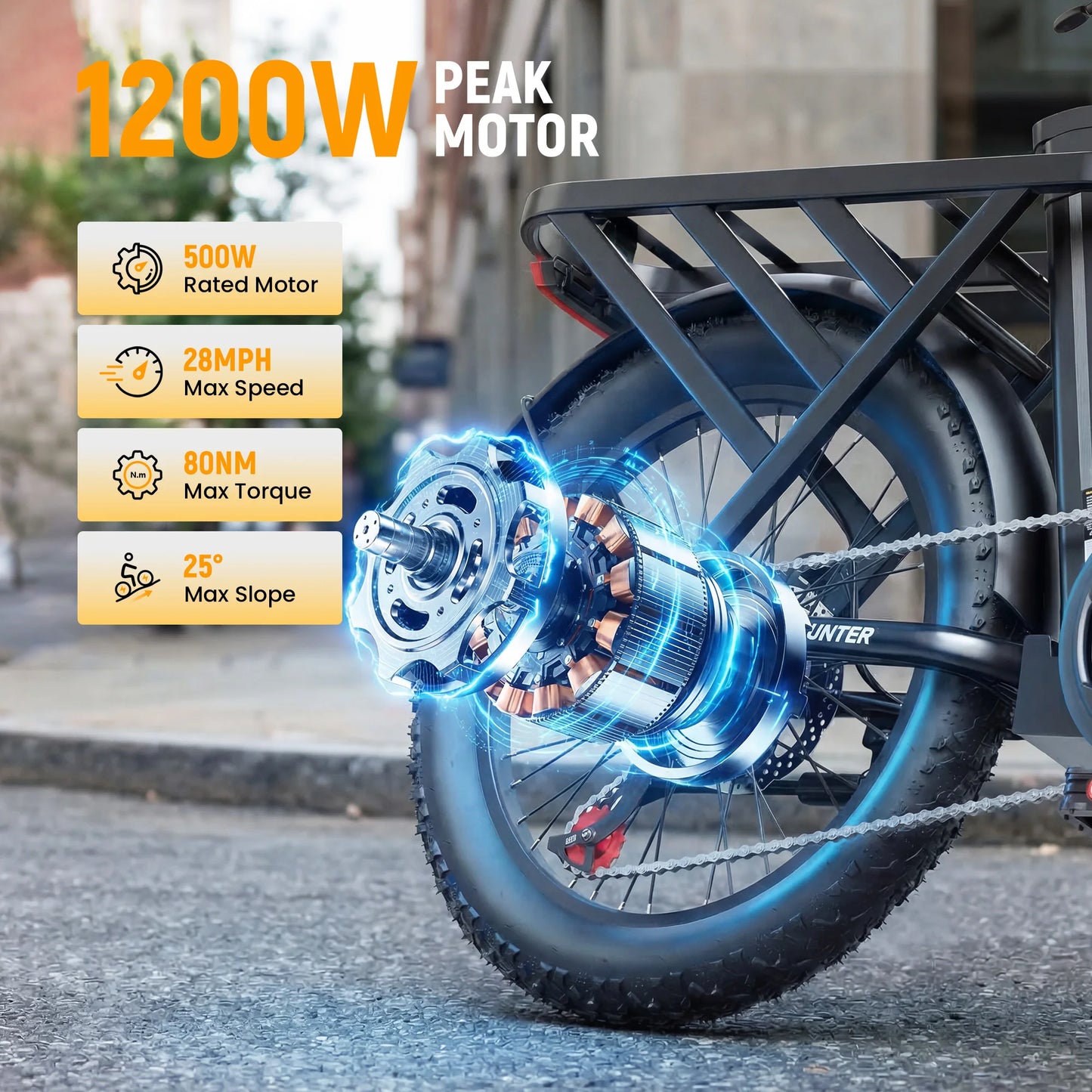 Qlife Hunter Foldable Electric Bike With 48V Battery