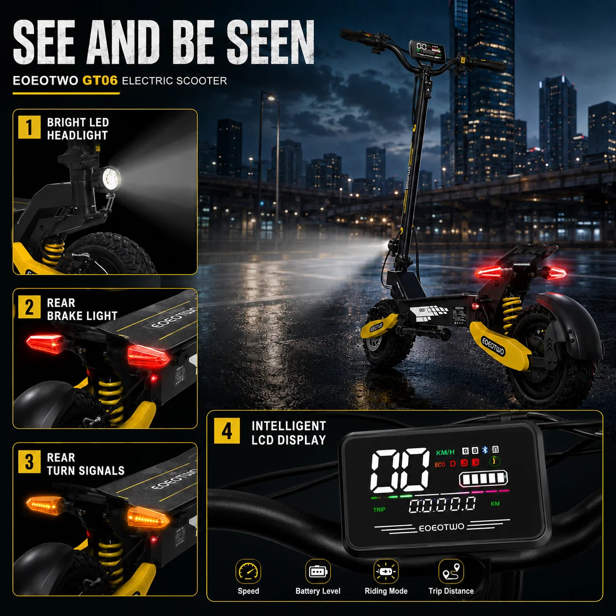 EOEOTWO 1200W Off Road Electric Scooter For Adults