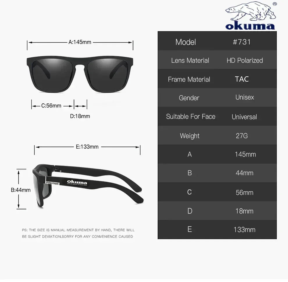 Okuma Polarized UV400 Sunglasses for Fishing Driving and Outdoor Sports