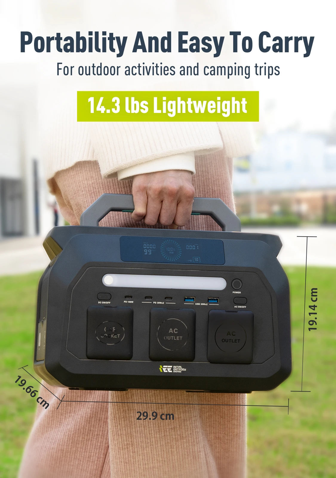 IEE 800W Solar Portable Power Station With LiFePO4 Battery