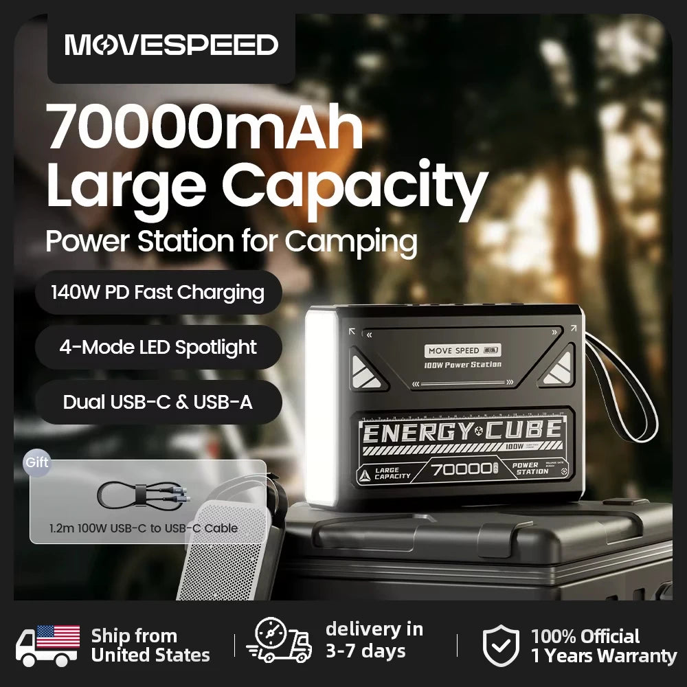 Movespeed 70000mAh LED Camping Lantern Emergency Light
