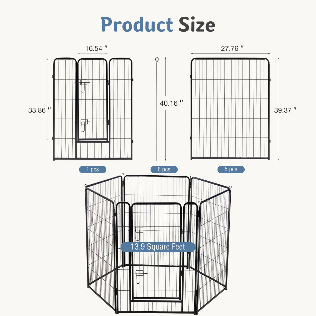 JHK Foldable Metal Dog Playpen for Indoor and Outdoor Exercise