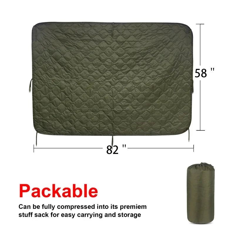 Tactical Camouflage Quilted Water Repellent Blanket For Camping Hunting