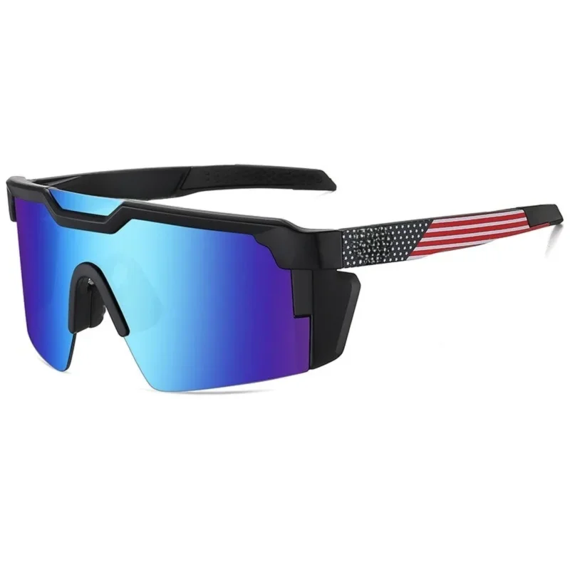 Unisex UV400 Cycling Sunglasses With Square Conjoined Lens