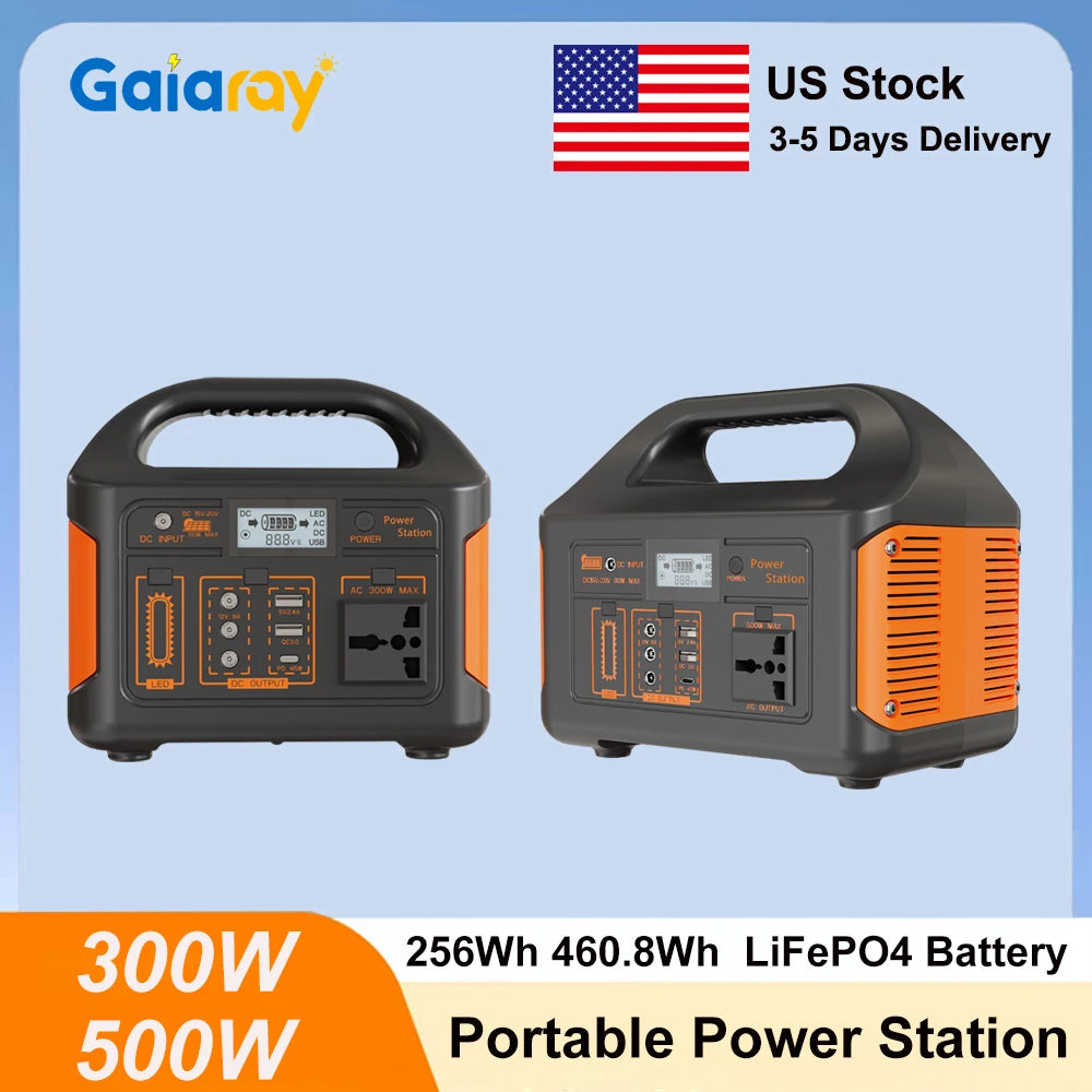 GaiaRay 500W Portable Power Station Featuring Reliable LiFePO4 Solar Backup