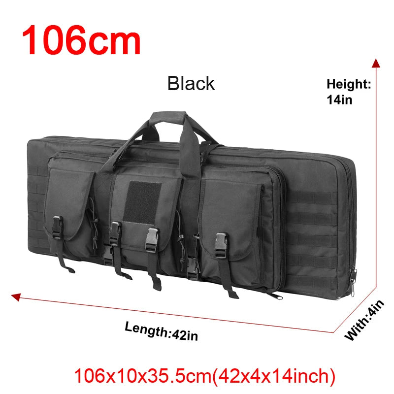 LQARMY Tactical Double Rifle Case Molle Hunting Airsoft Backpack