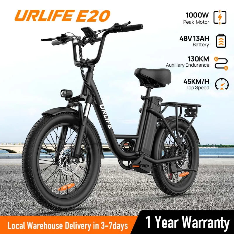 Urlife E20 1000W Electric Bike Features Removable Lithium Battery