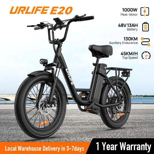 Urlife E20 1000W Electric Bike Features Removable Lithium Battery