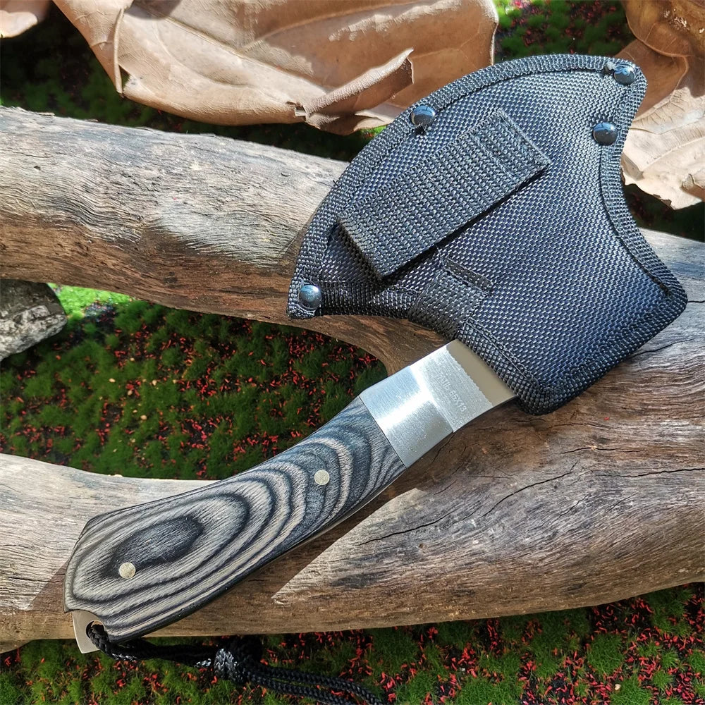 Doom Blade Stainless Steel Wood Handle Survival Camping Axe