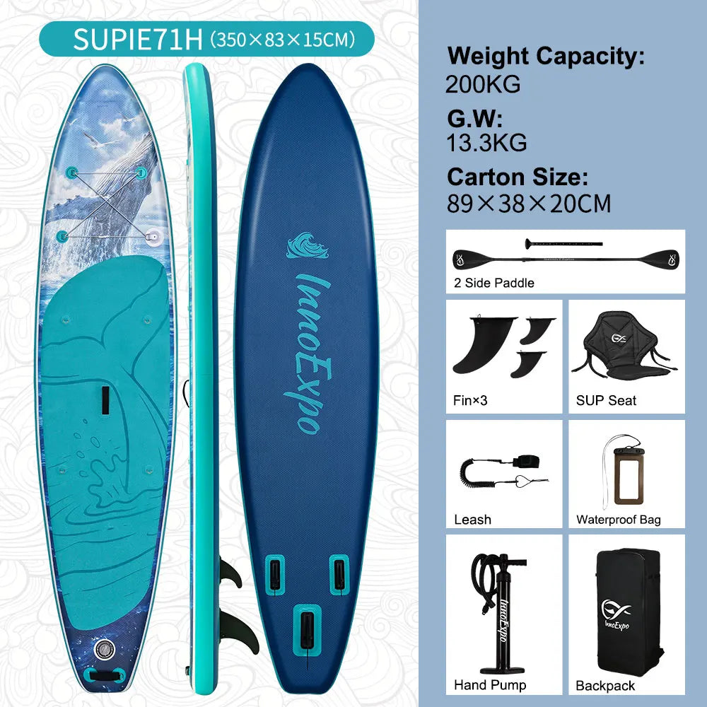 InnoExpo Premium Inflatable Stand Up Paddle Board Non Slip Deck