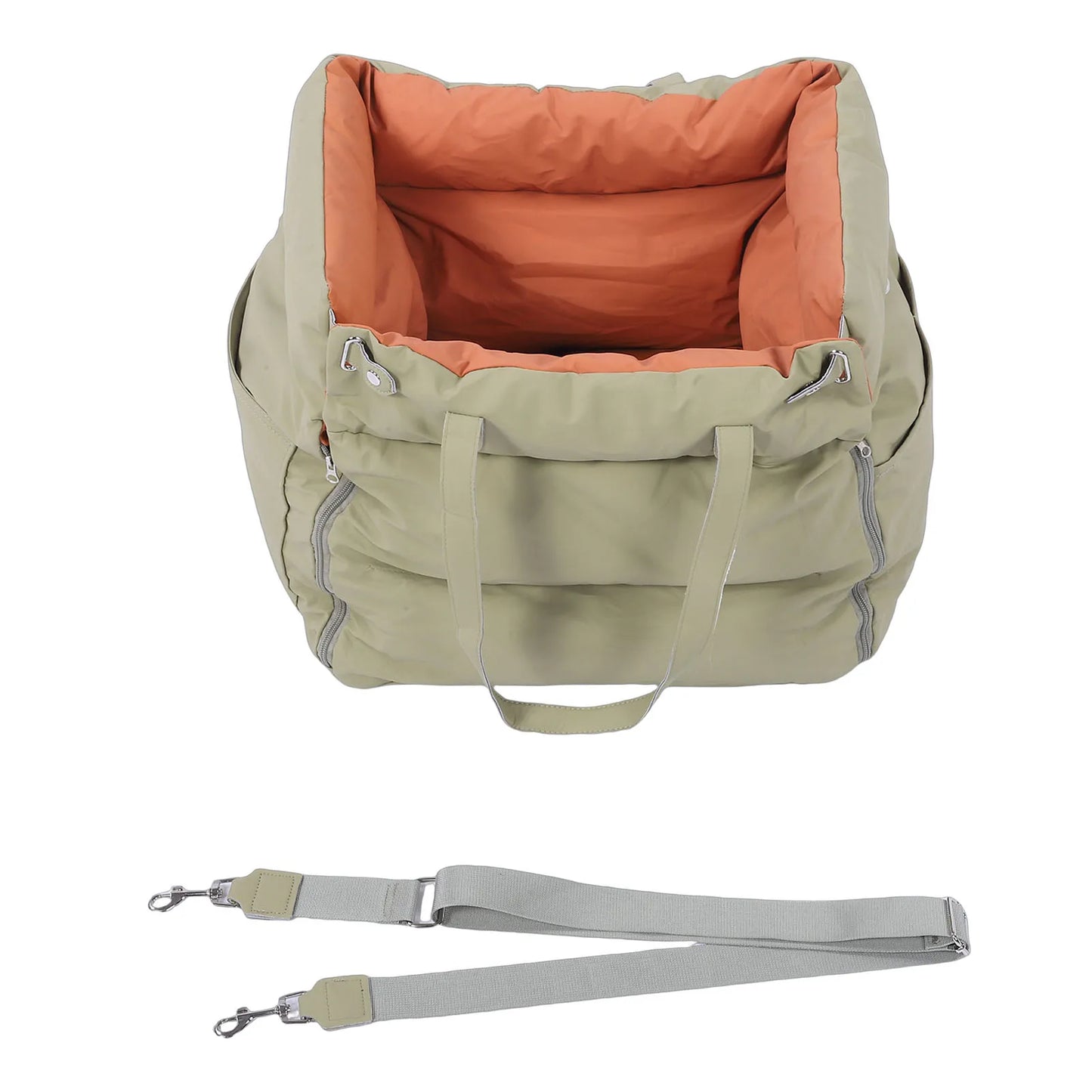 Portable Pet Car Seat With Harness Washable Travel Bed Pets
