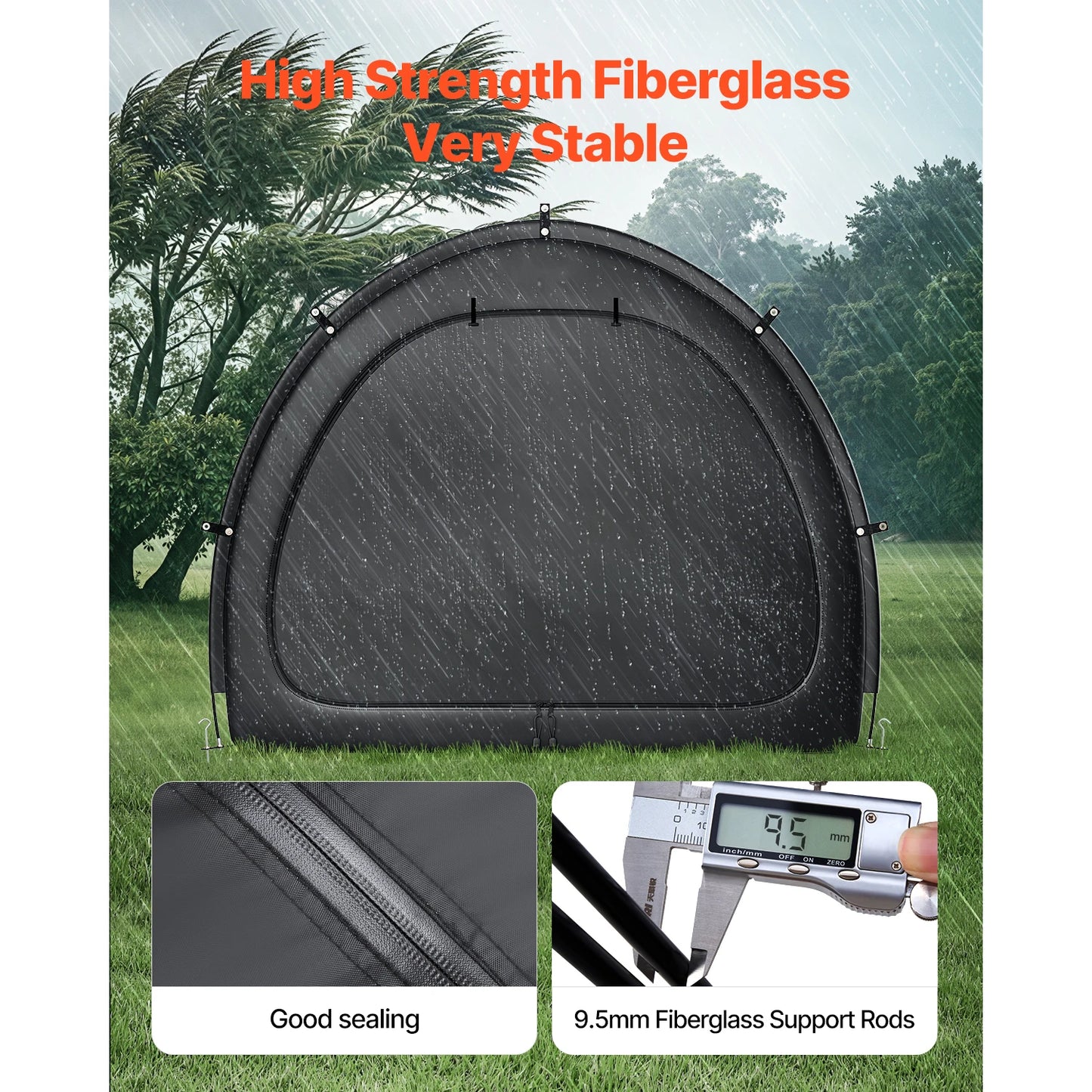 SucceBuy Waterproof Outdoor Bike Storage Tent With Ventilated Roof