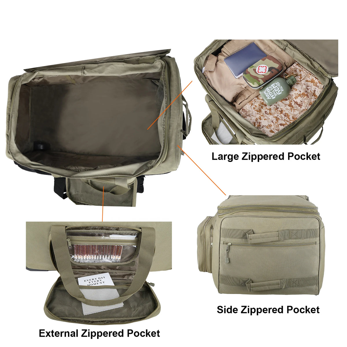 LQARMY Spacious Nylon Outdoor Camping Travel Luggage Bag