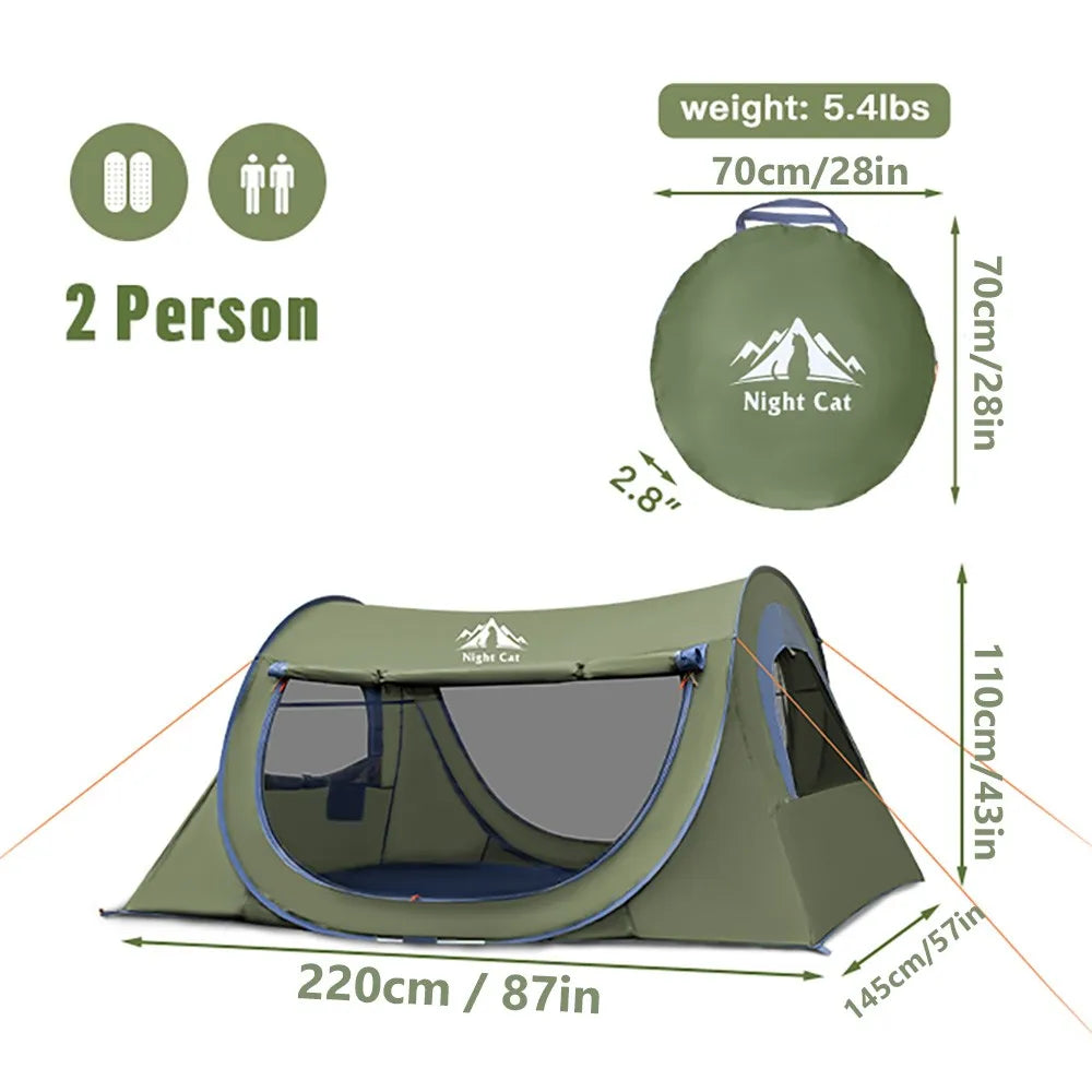 Night Cat Quick Automatic Waterproof Camping Tent With Mosquito Net